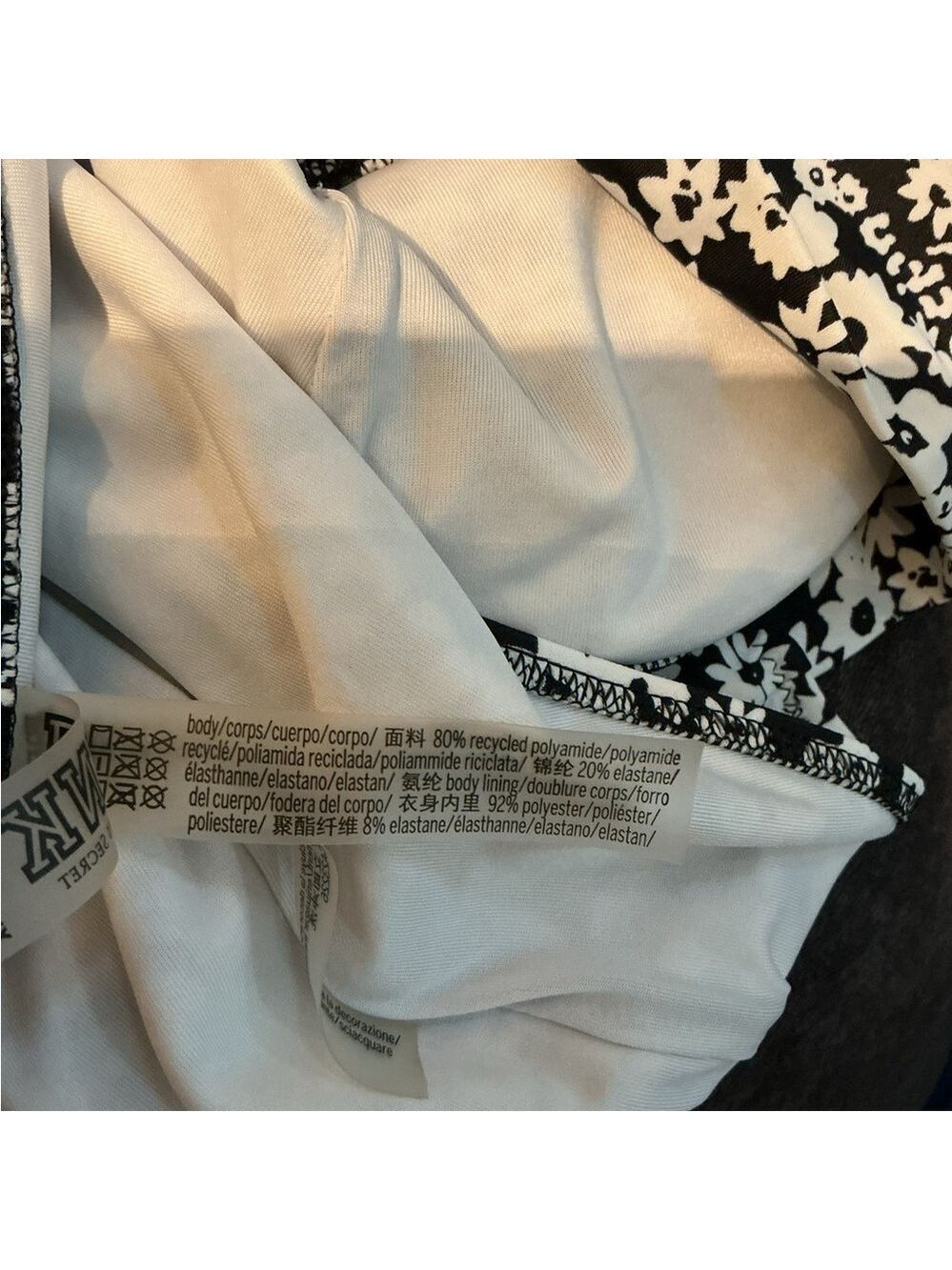 Victoria’s Secret Pink High Waist Bikini Bottoms Black White Floral XXL - Picture 10 of 11